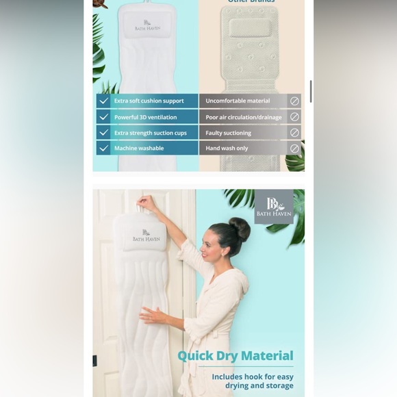 NWOT Bath Haven Bath Pillow for Bathtub - Picture 13 of 13